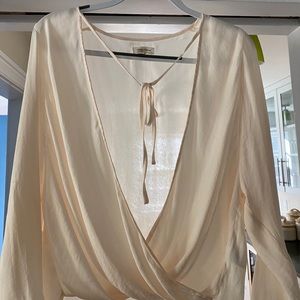 Urban outfitters wrap low neck blouse